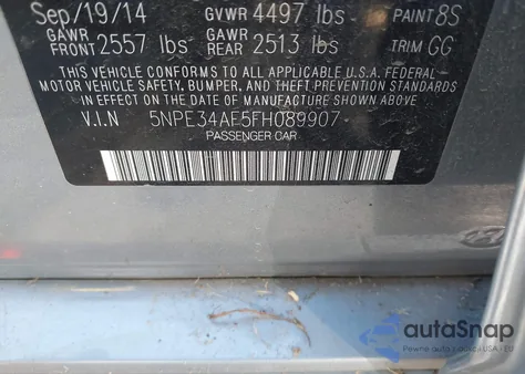 2015 Hyundai Sonata Limited из США, поврежденный, VIN 5NPE34AF5FH089907